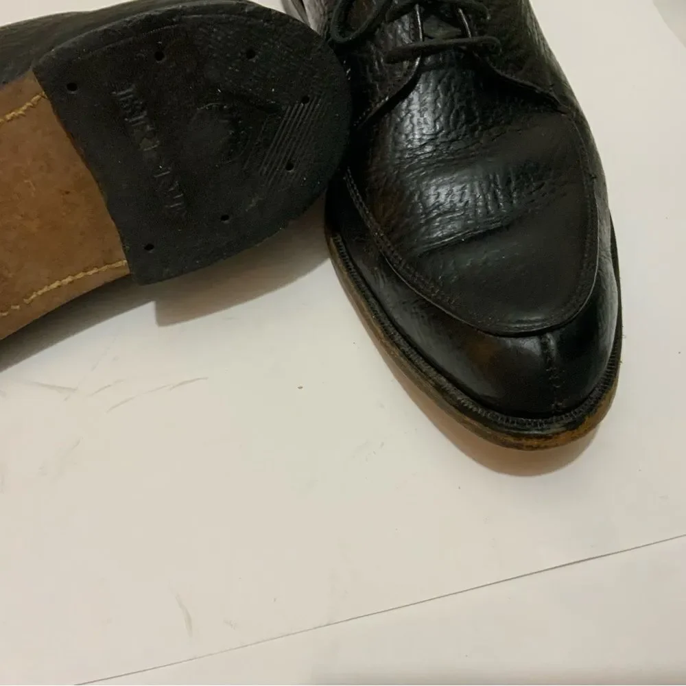 Shark Grain Cowhide Black Leather Dress Shoes Men’s 8.5 D